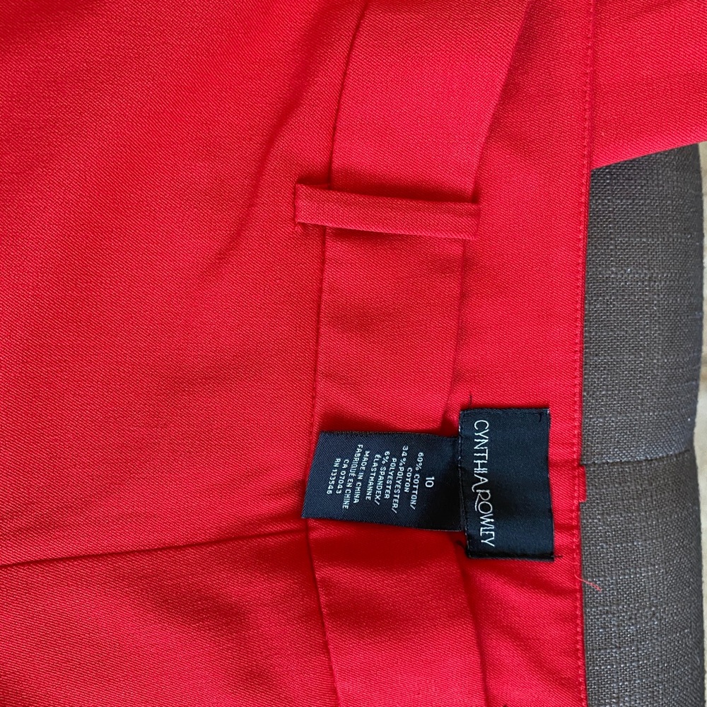 Cynthia Rowley Pia Ankle Pants Red - Picture 2 of 9
